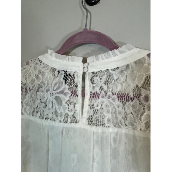 Torrid Top Women 4X White Feminine Lace Pullover Chiffon Minimalist Ballerina - Picture 9 of 16